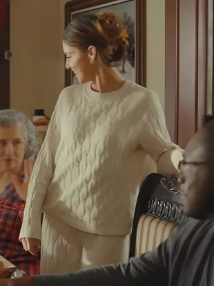 Exes of Christmas Past Josie Fletcher Cable Knitted Pajamas