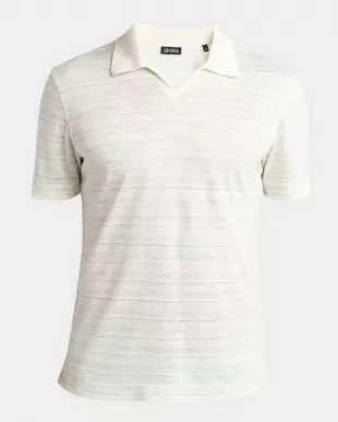 Striped Short-Sleeved Polo Shirt