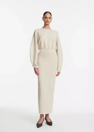 Herringbone Jacquard Knit Dolman Dress