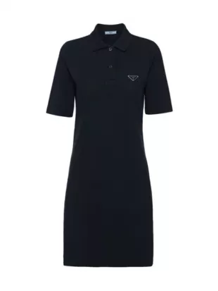 Triangle Logo Cotton Polo Minidress