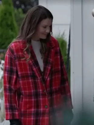 Merry Christmas Ted Cooper Hope Miller Red Wool Plaid Coat