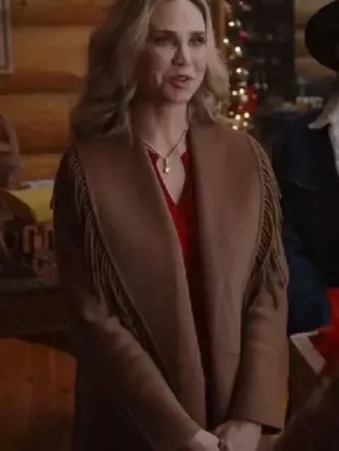 A Royal Montana Christmas Fiona Gubelmann Brown Fringe Coat