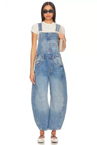 Good Luck Barrel Leg Overalls