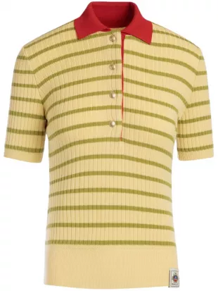 Striped Knitted Polo Shirt