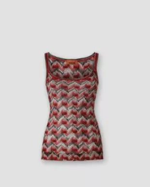 Viscose Tank Top With Round Neckline