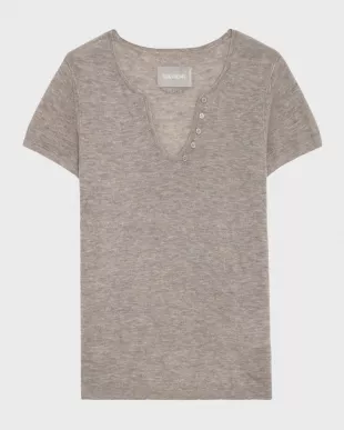 Celsy Cashmere Henley T-Shirt