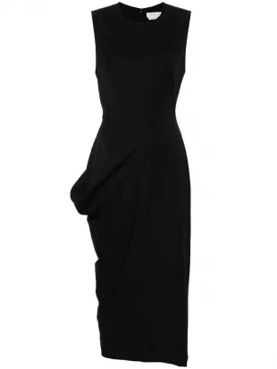 Asymmetric Wool Pencil Dress