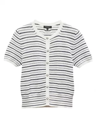 Dina Stripe Short Sleeve Cardigan