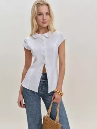 LOFT Maternity Seamed Chambray Softened Shirt, $59