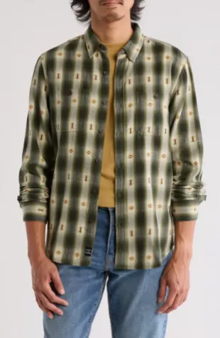 Plaid Dobby Mason Button Up Shirt