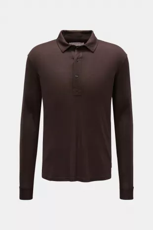 Long sleeve polo shirt 'Sebastian LS Cashmere' Dark Brown
