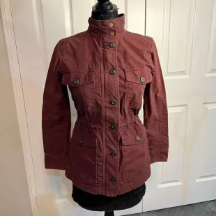 Burgundy Military Jacket