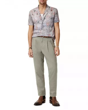 Espino Linen Printed Camp Shirt