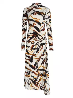 Lia Abstract Asymmetric Maxi Dress