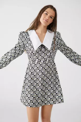 Daisy Checkerboard Mini Dress