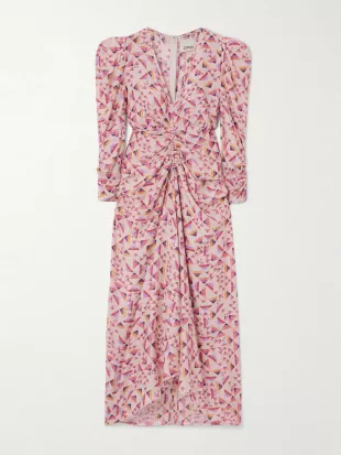 Albini Graphic Pattern Crepe Maxi Dress