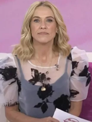 The Today Show Sheryl Crow White & Black Sheer Top