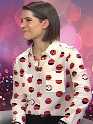 Today Show 2025 Daryn Carp Printed Silk Blouse