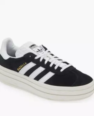 Black Suede Platform Gazelle Sneakers
