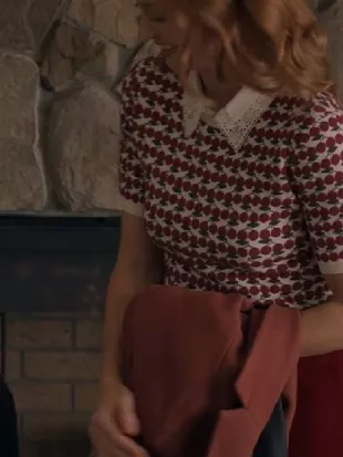 Three Wisest Men Fiona Vroom Cherry Printed Top