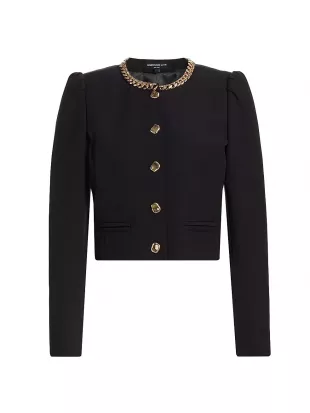 Chiara Chain-Embellished Crepe Jacket