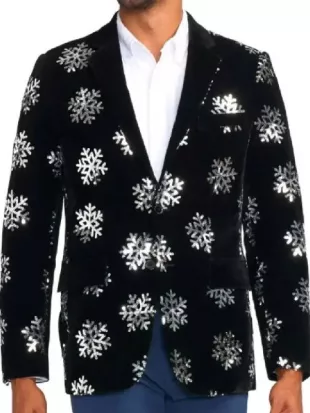 Finding Mr. Christmas S02 Jonathan Bennett Snowflake Black Blazer