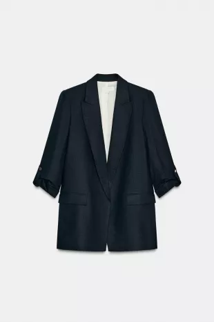 Blazer with Rolled-Up Sleeves