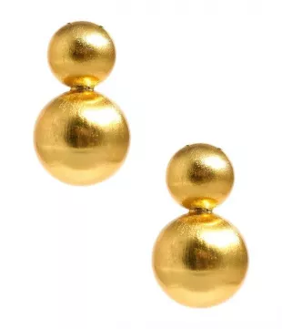 Large Audrey Earrings in Brushed Gold - Belle of the Ball