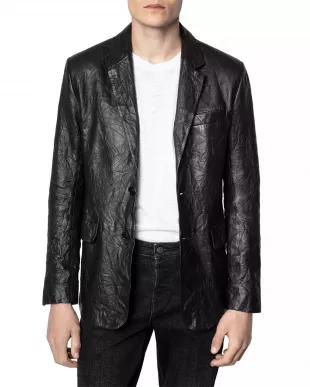 Valfried Crinkle Leather Jacket