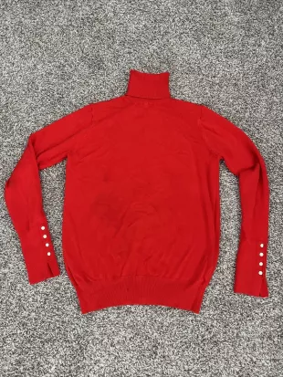 Basic Knit Sweater in Bright Red