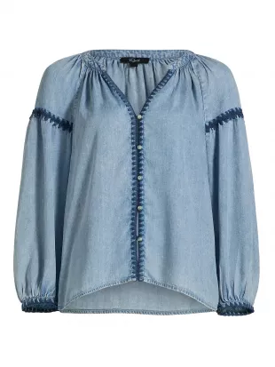 Toshi Blouse in Medium Cloud Wash