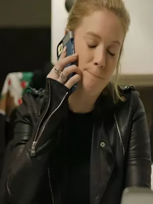 Christmas in Mistletoe 2025 Kabby Borders Leather Jacket