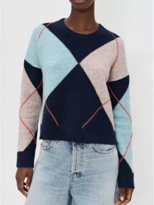 FBI S08 Alexandra Avezova Crewneck Argyle Sweater