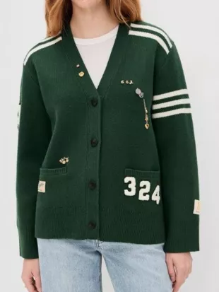 Alexandra Avezova FBI S8 Green Varsity Cardigan