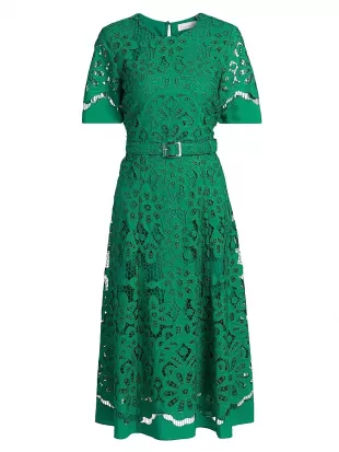 The Gaia Floral Lace Midi Dress