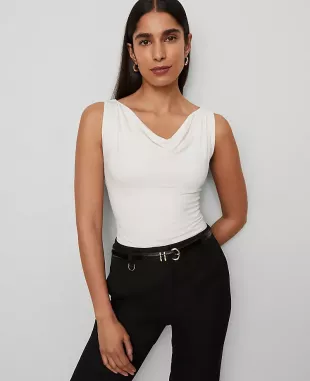 Draped Cowl Neck Top