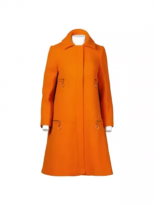Elsbeth S03 Carrie Preston Orange Trapeze Swing Coat