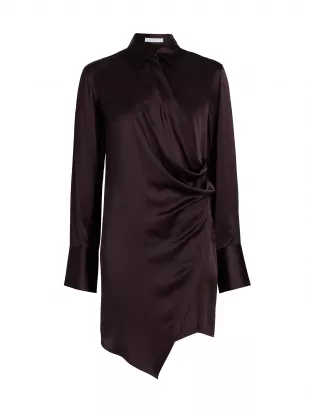 Drape Wrap Front Silk Shirt