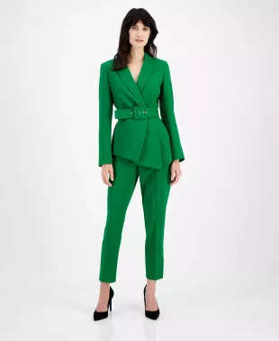 Belted Pantsuit in Emerald