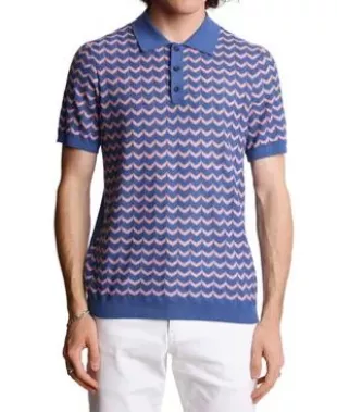 Chevron-Pattern Polo Shirt