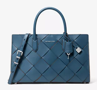 Scarlett Medium Woven Leather Satchel