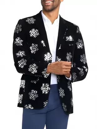 Finding Mr Christmas S02 Jonathan Bennett Snowflake Velvet Blazer
