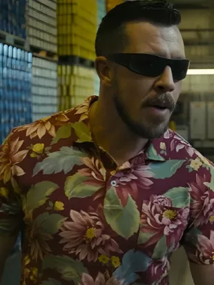 Tulsa King Beau Knapp Floral Polo T-Shirt