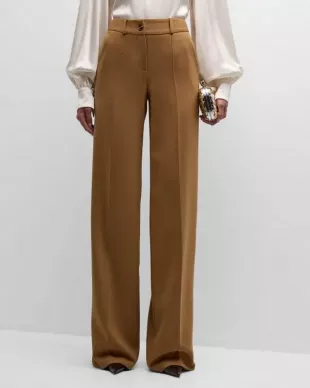 Wide Leg Wool Trousers