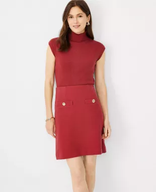 Wide Shoulder Mock Neck Sweater Shell