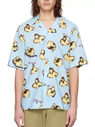 Malice 2025 David Duchovny Green Orchid Print Shirt