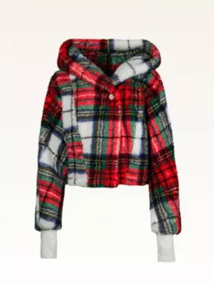 Today Show 2025 Jill Martin Plaid Sherpa Jacket