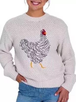The Today Show Dylan Dreyer White Chicken Sweater