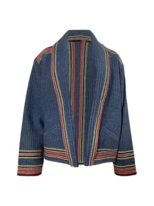 The Morning Show S4 Blue Striped Cardigan