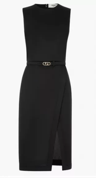 Sleeveless Piqué Jersey Belted Dress